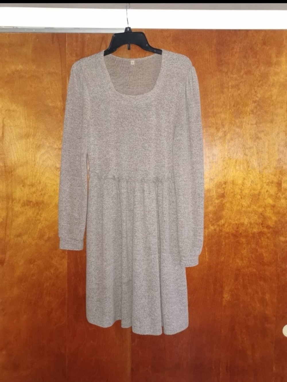 Taupe Long Sleeve‎ Dress Under Knee for Spring Size S